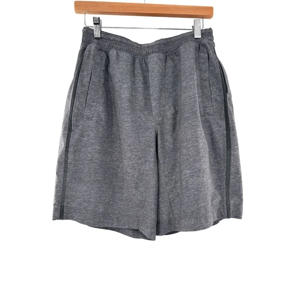 Lululemon Mens Medium Gray Athletic Shorts With Zipper Pockets